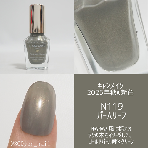 canmakeキャンメイク2025年秋の新色N119パームリーフ