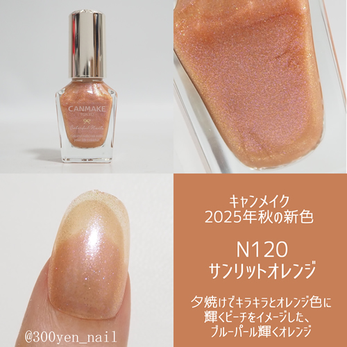 canmakeキャンメイク2025年秋の新色N120サンリットオレンジ