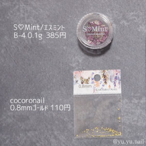 オンブレフレンチネイルデザイン材料押し花