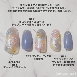 2025年キャンメイクキャンドゥ花火ネイルデザイン解説